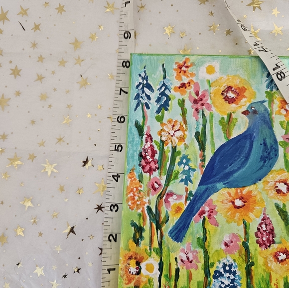 Original Art/ Acrylic On Canvas / 8in x8in / Bird The Meadow - Picture 6 of 8